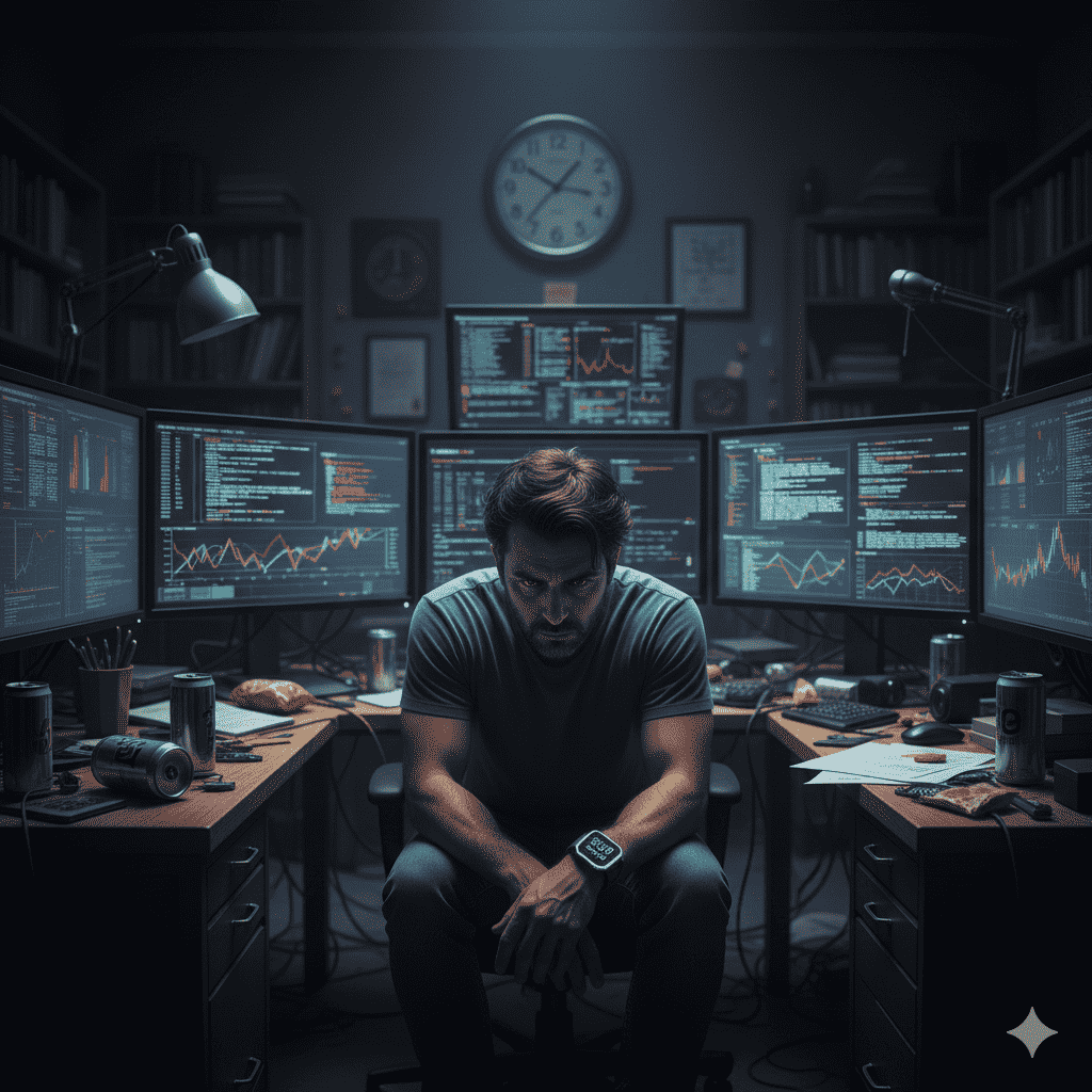 Juan frente a 7 pantallas